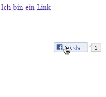 Facebook like button following the mouse cursor