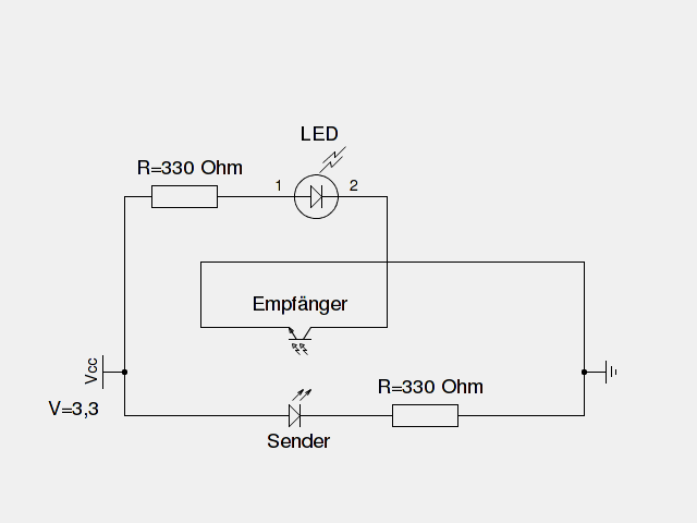 Schaltbild für eine Infrarot-Lichtschranke
